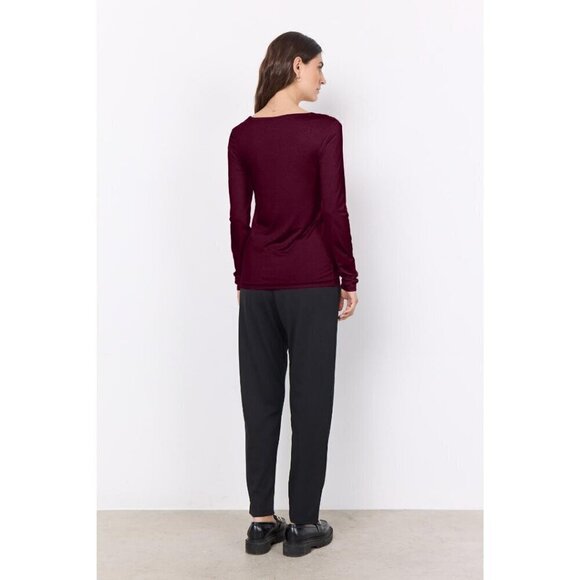 NWT SOYA CONCEPT Marica 217 Wine Longsleeve Shirt - Picture 3 of 5